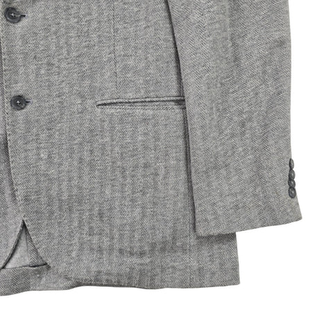 Polo Ralph Lauren Herringbone Single Breast Sport Coat Blazer Grey Men's Large
