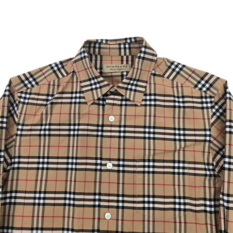 Burberry Nova Check Pattern Long Sleeve Shirt Men's Small