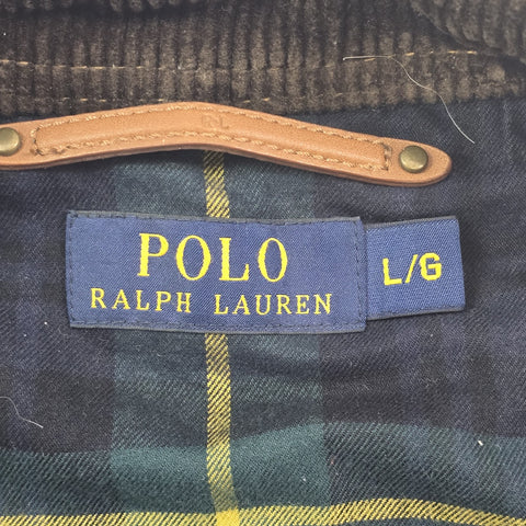Polo Ralph Lauren Leather Hunting Vest Gilet Jacket Brown Men's Large