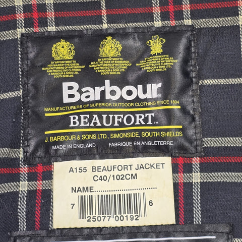 Barbour A155 Beaufort Waxed Jacket Grey Men's Size 40