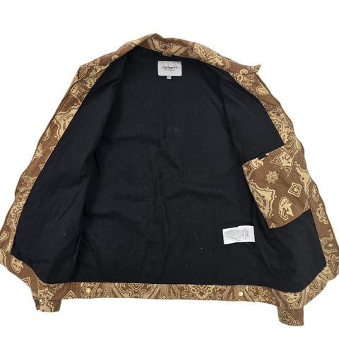 Carhartt WIP Detroit Bandana Pattern Jacket Brown Men's Small