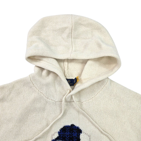 Polo Ralph Lauren Ski Bear Knitted Hoodie Jumper Cream Men's XXL