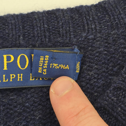 Polo Ralph Lauren USA Flag Bear Knitted Jumper Blue Men's Medium