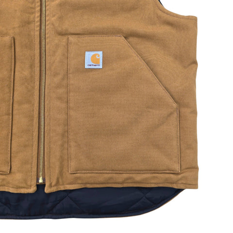 Carhartt Workwear Quilt Lined Vest Gilet Jacket Brown Men's Large