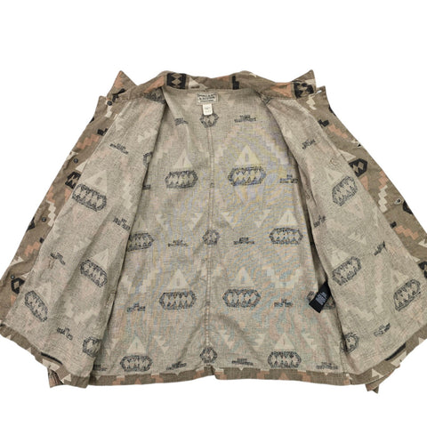 RRL Ralph Lauren Oakham Print Aztec Linen Chore Jacket Men's XXL