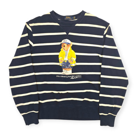 Polo Ralph Lauren Bear Spellout Striped Sweatshirt Men's Medium
