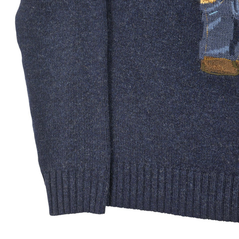Polo Ralph Lauren USA Flag Bear Knitted Jumper Blue Men's Medium