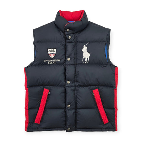 Polo Ralph Lauren USA Big Pony Down Puffer Gilet Jacket Black Men's Medium