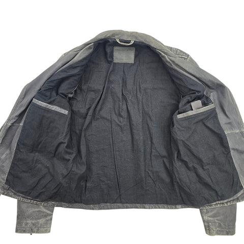 All Saints Cargo Biker Leather Jacket Black Men's Small