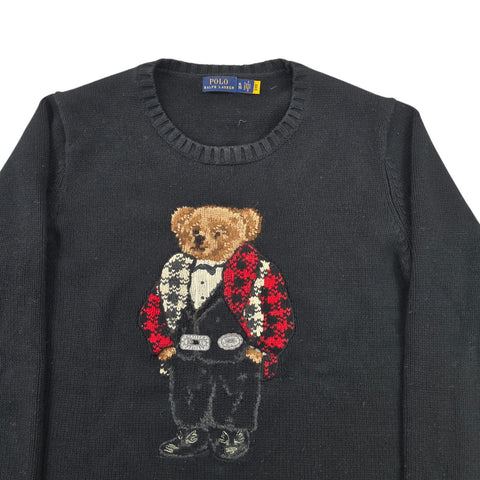 Polo Ralph Lauren Bear Knitted Jumper Black Women's XL