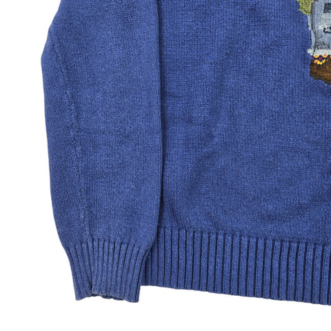 Polo Ralph Lauren Bear Knitted Jumper Blue Men's Large