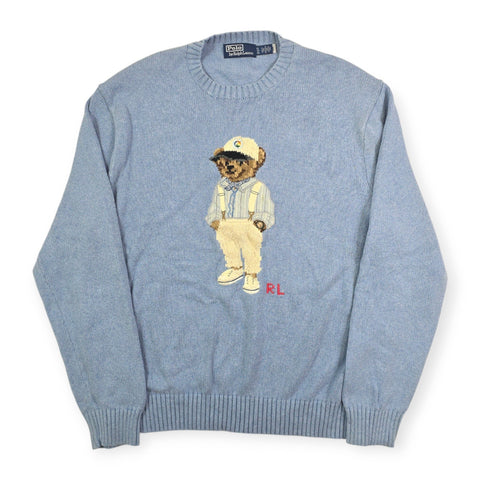 Polo Ralph Lauren Bear Knitted Jumper Blue Men's XL