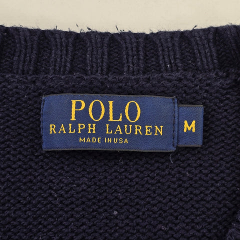 Polo Ralph Lauren USA Flag Knitted Jumper Blue Men's Medium