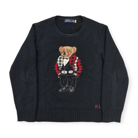 Polo Ralph Lauren Bear Knitted Jumper Black Women's XL