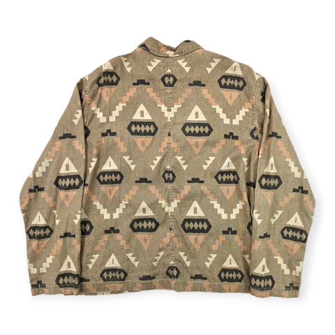 RRL Ralph Lauren Oakham Print Aztec Linen Chore Jacket Men's XXL