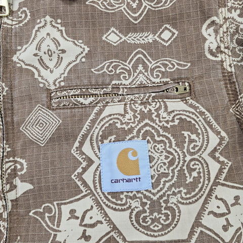 Carhartt WIP Detroit Bandana Pattern Jacket Brown Men's Small