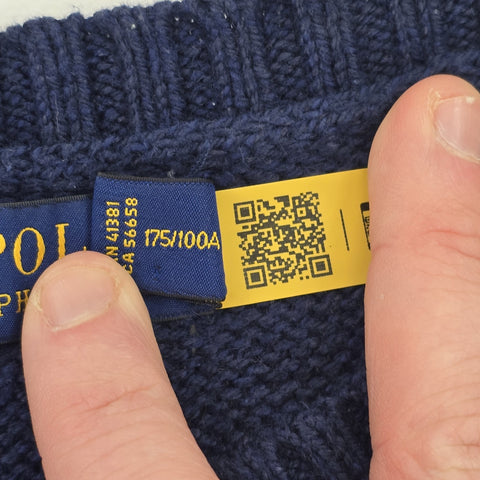 Polo Ralph Lauren Bear Knitted Jumper Blue Women's XL