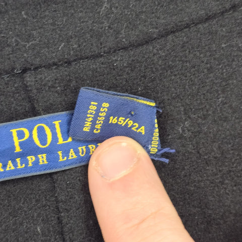 Polo Ralph Lauren Single Breasted Wool Classic Coat Black Women's Medium