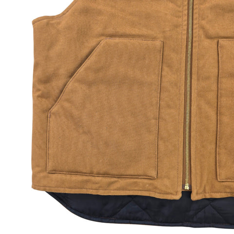 Carhartt Workwear Quilt Lined Vest Gilet Jacket Brown Men's Large