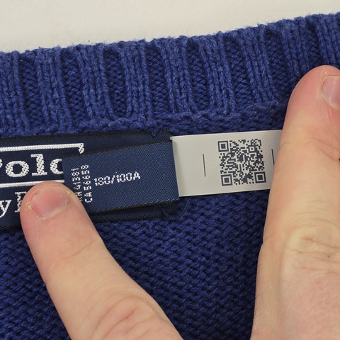 Polo Ralph Lauren Bear Knitted Jumper Blue Men's Large
