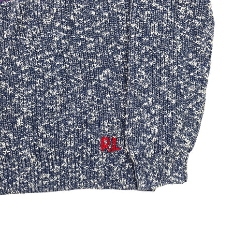 Polo Ralph Lauren USA Flag Knitted Jumper Marled Blue Men's XL