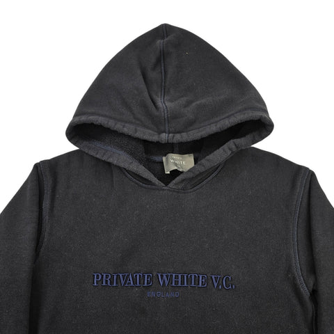 Private White V.C. Spellout Embroidered Hoodie Blue Men's Size 4 Medium