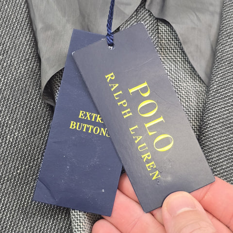 Polo Ralph Lauren Textured Single Breast Blazer Jacket Grey Men's Size 46R