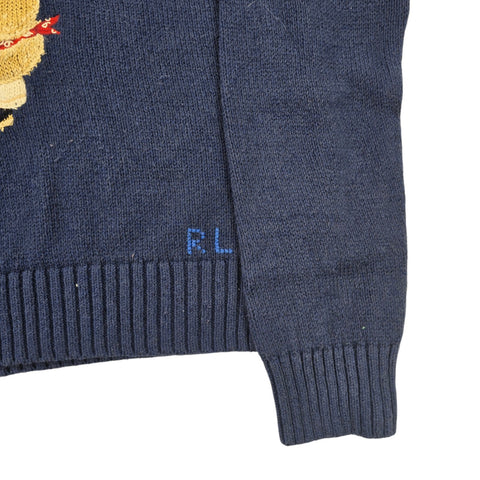 Polo Ralph Lauren Bear Knitted Jumper Blue Women's XL