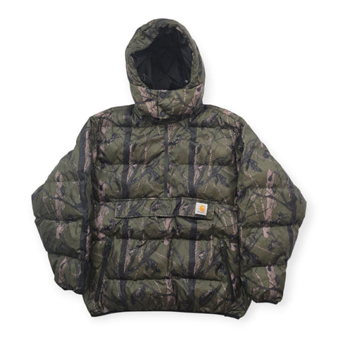 Carhartt WIP Jones Pullover 1/2 Zip Camouflage Puffer Jacket Men's Large