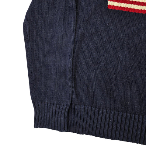 Polo Ralph Lauren USA Flag Knitted Jumper Blue Men's Medium