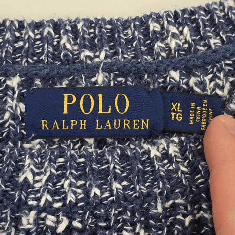 Polo Ralph Lauren USA Flag Knitted Jumper Marled Blue Men's XL