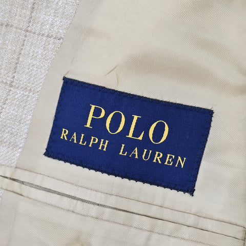 Polo Ralph Lauren Silk Linen Plaid Sportscoat Blazer Jacket Men's 46R