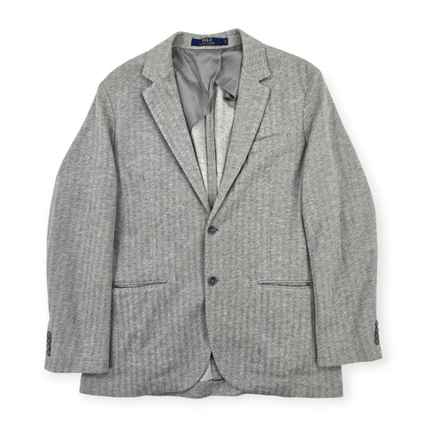 Polo Ralph Lauren Herringbone Single Breast Sport Coat Blazer Grey Men's Large
