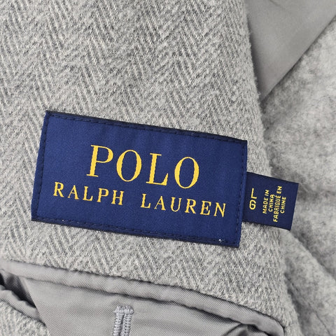 Polo Ralph Lauren Herringbone Single Breast Sport Coat Blazer Grey Men's Large