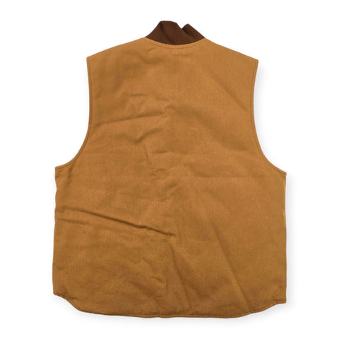 Carhartt Workwear Quilt Lined Vest Gilet Jacket Brown Men's Large