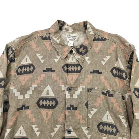 RRL Ralph Lauren Oakham Print Aztec Linen Chore Jacket Men's XXL