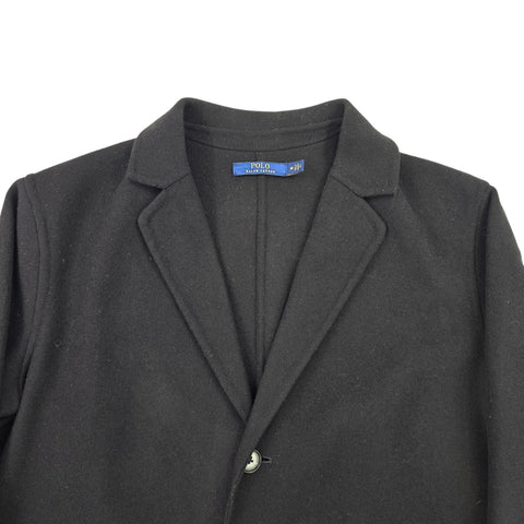 Polo Ralph Lauren Single Breasted Wool Classic Coat Black Women's Medium