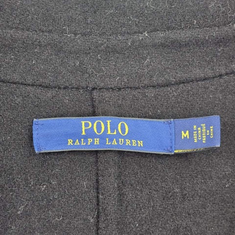 Polo Ralph Lauren Single Breasted Wool Classic Coat Black Women's Medium