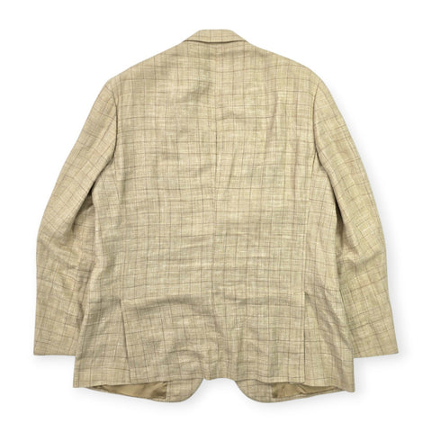 Polo Ralph Lauren Silk Linen Plaid Sportscoat Blazer Jacket Men's 46R