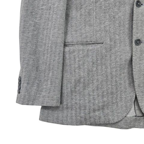 Polo Ralph Lauren Herringbone Single Breast Sport Coat Blazer Grey Men's Large