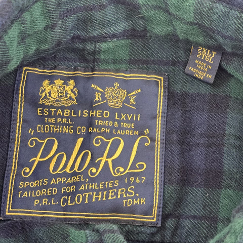 Polo Ralph Lauren Military Patches Long Sleeve Tartan Shirt Men's XXL