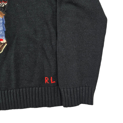 Polo Ralph Lauren Bear Knitted Jumper Black Men's Large