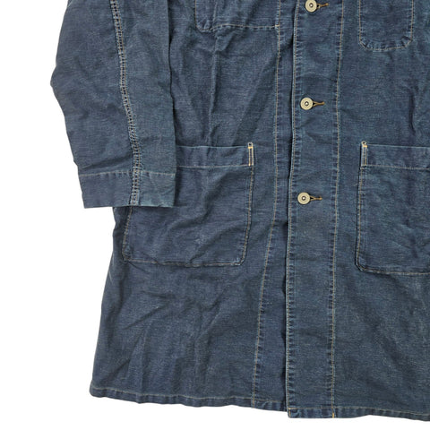 RRL Ralph Lauren Cotton Linen Engineer Coat Blue Men's Small