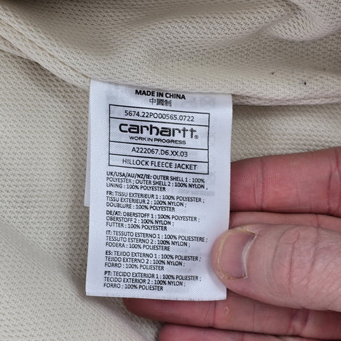Carhartt WIP Rare Hillock Fleece Jacket Cream Men's Small