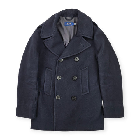 Polo Ralph Lauren Naval Double Breasted Peacoat Navy Blue Men's 40R