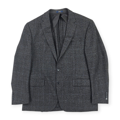 Polo Ralph Lauren Wool Single Breasted Plaid Blazer Grey Men's Size 44R