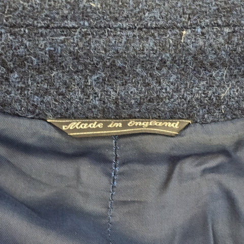 Richard James Savile Row Wool Double Breast Peacoat Blue Men's Large