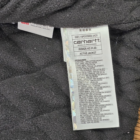 Carhartt WIP Active Quilt Lined Jacket Brown Men's Small