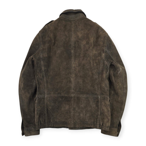 All Saints Sargent Leather Blazer Suede Jacket Brown Men's Small
