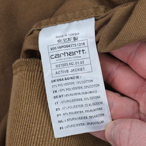 Carhartt WIP Active Bomber Jacket Hooded Brown Men's Large